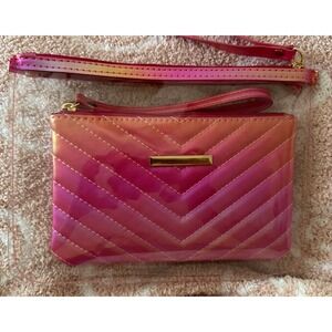Iridescent Pink Clutch Transparent Sports Stadium Theatre Bag Clear Beach Clutch